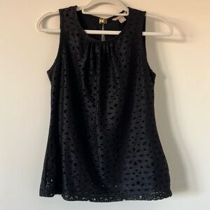 Banana republic black eyelet tank